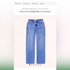 NWT Abercrombie Curve love loose Jean